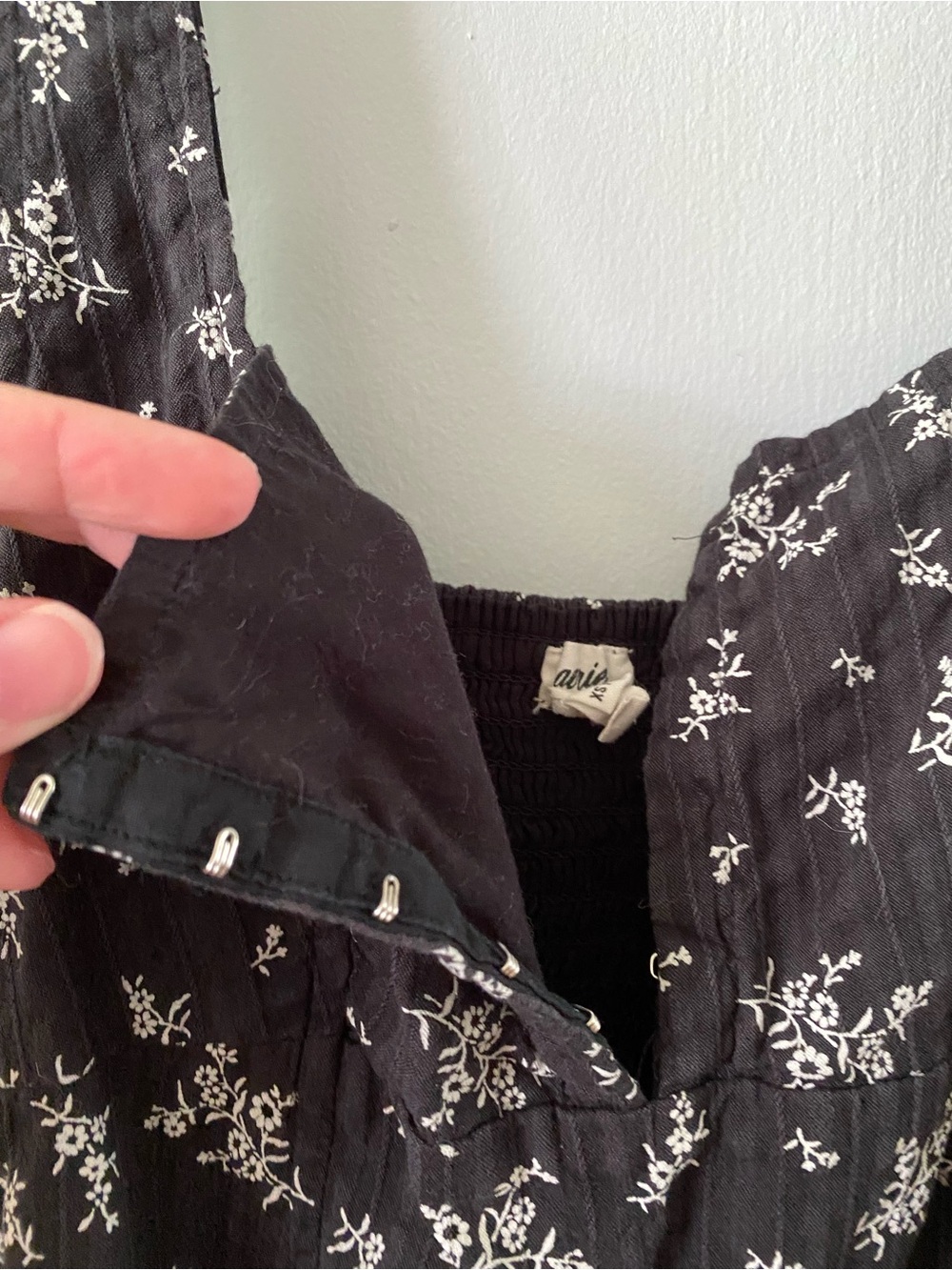 Aerie corset black floral midi dress - Picture 3 of 13